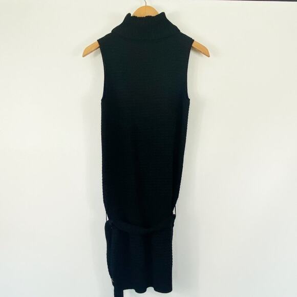 Laundry by Shelli Segal Black Wool & Silk Belted Sweater Tunic Top Blouse NWT - Picture 8 of 13